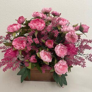 Peony &  Silk Flower Arrangement